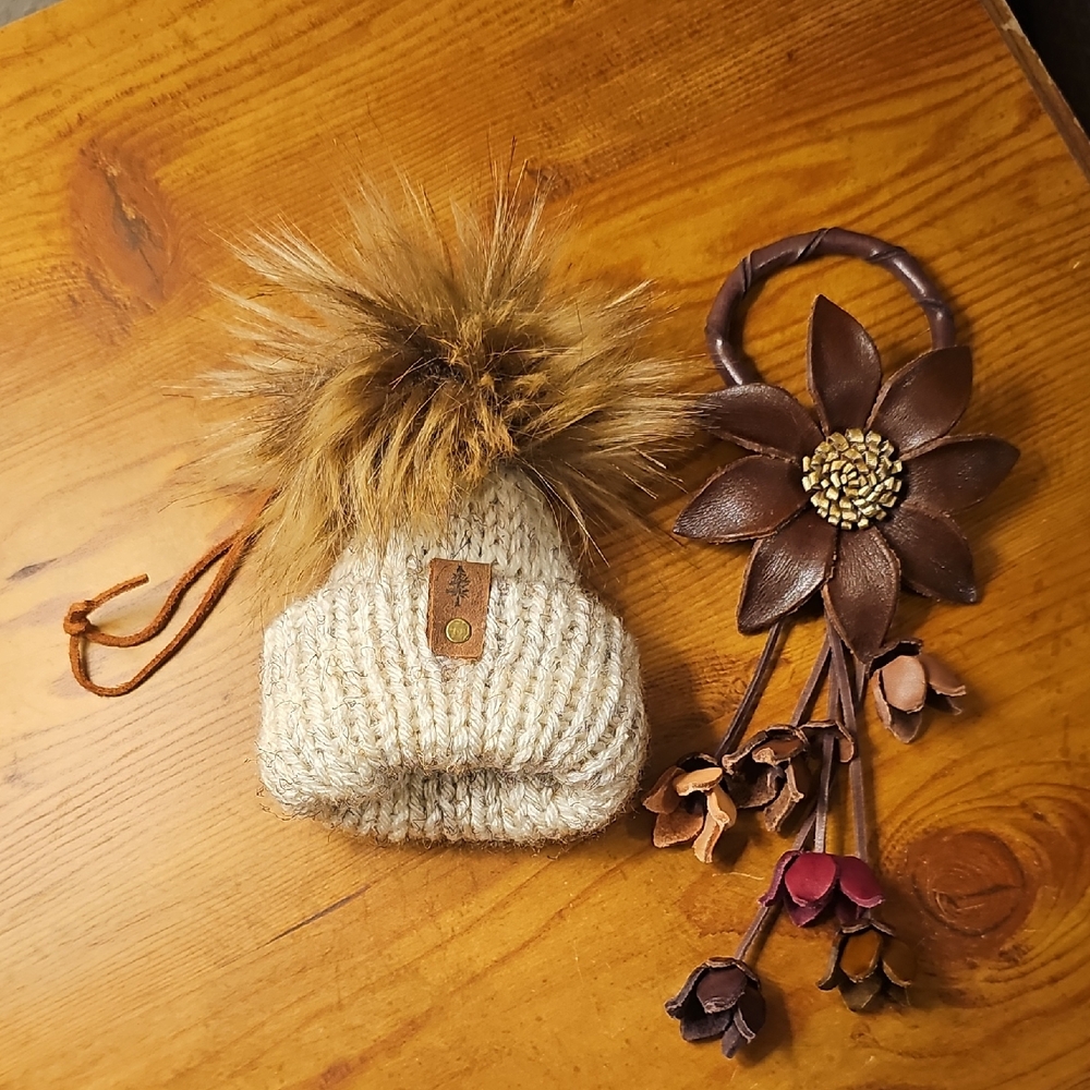 Cozy Knit Kids Beanie with Faux Fur Pom